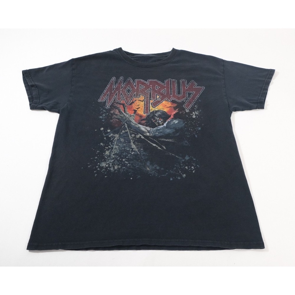 Marvel Morbius Living Vampire Graphic T-Shirt Mens Medium Faded Black